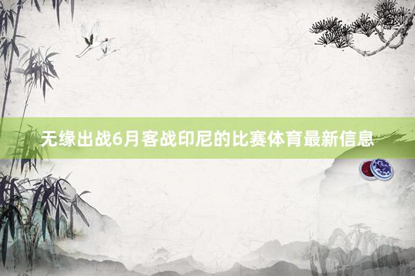 无缘出战6月客战印尼的比赛体育最新信息