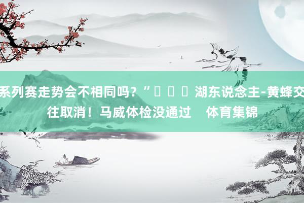 系列赛走势会不相同吗？”			湖东说念主-黄蜂交往取消！马威体检没通过    体育集锦