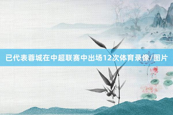已代表蓉城在中超联赛中出场12次体育录像/图片
