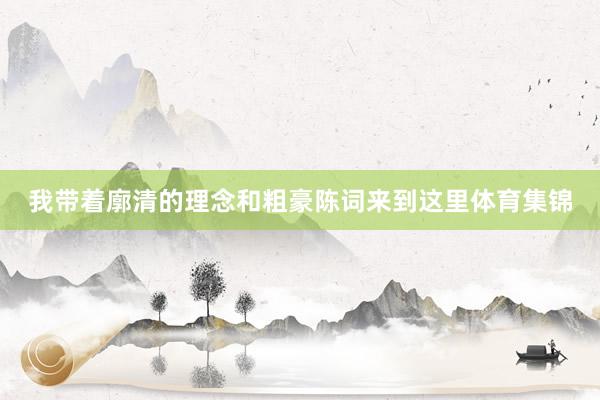 我带着廓清的理念和粗豪陈词来到这里体育集锦