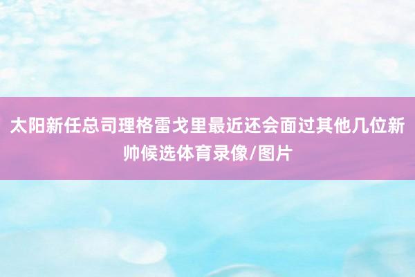 太阳新任总司理格雷戈里最近还会面过其他几位新帅候选体育录像/图片