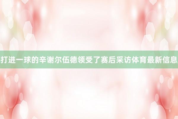打进一球的辛谢尔伍德领受了赛后采访体育最新信息