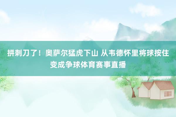 拼刺刀了！奥萨尔猛虎下山 从韦德怀里将球按住变成争球体育赛事直播
