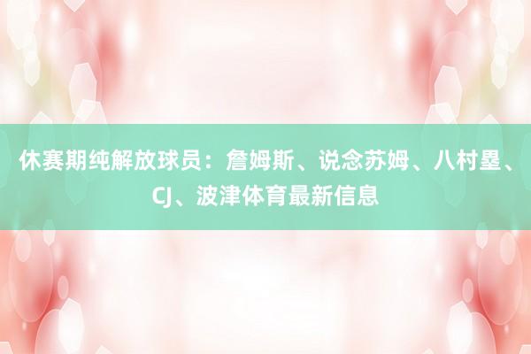 休赛期纯解放球员：詹姆斯、说念苏姆、八村塁、CJ、波津体育最新信息